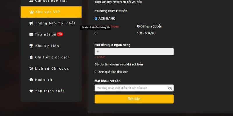 Nhập đủ thông tin, đảm bảo chính xác trong biểu mẫu rút tiền 789WIN